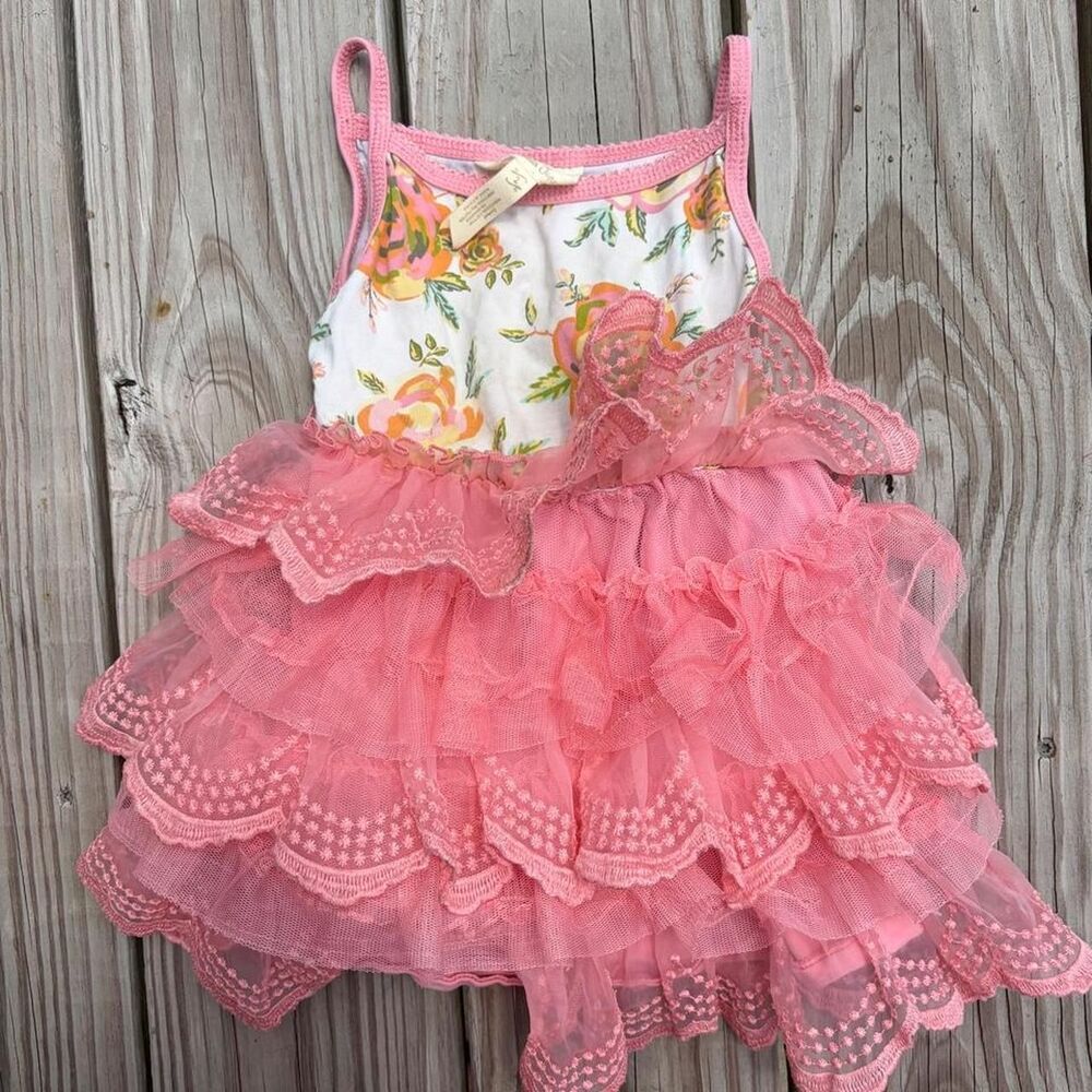 Matilda Jane Musical Chairs Sleeveless Tutu Dress Toddler Girls 2 Pink Floral